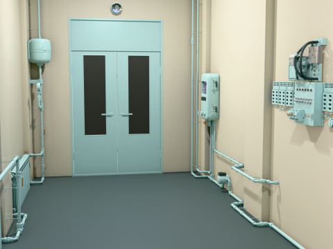 난방 시스템 파이프라인 M1 3D 모델