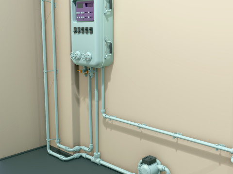 난방 시스템 파이프라인 M1 3D 모델