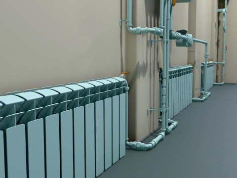 Tubula&ccedil;&atilde;o do sistema de aquecimento M1 Modelo 3D