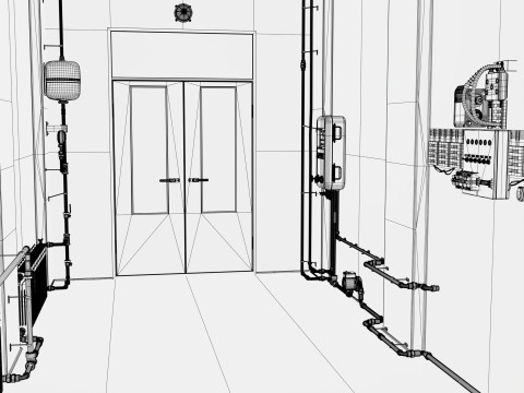 난방 시스템 파이프라인 M1 3D 모델