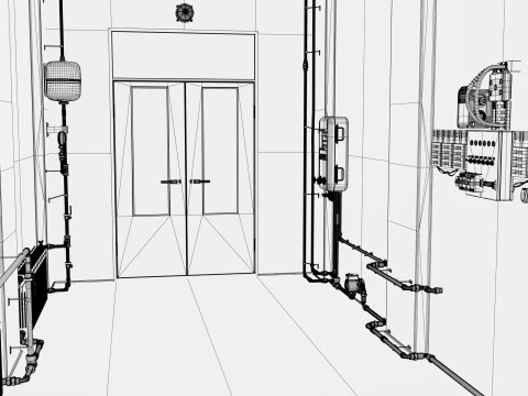 Tubula&ccedil;&atilde;o do sistema de aquecimento M1 Modelo 3D