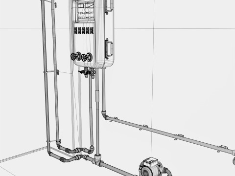 난방 시스템 파이프라인 M1 3D 모델