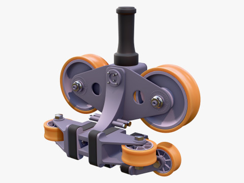 Промышленная роликовая тележка в сборе M1 3D Модель