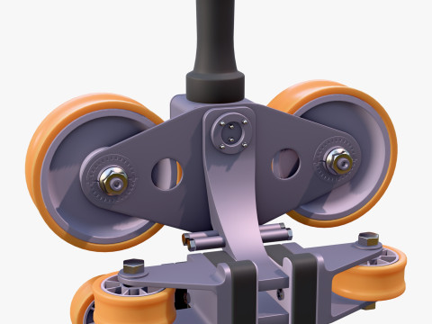 Endüstriyel Makaralı Araba Düzeneği M1 3D Model