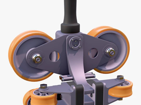 Industrial Roller Trolley Assembly M1 3D Model