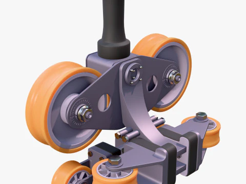 Industrial Roller Trolley Assembly M1 3D Model