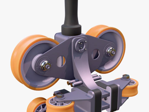 Industrial Roller Trolley Assembly M1 3D Model