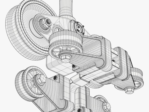 Endüstriyel Makaralı Araba Düzeneği M1 3D Model