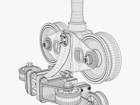 Industrial Roller Trolley Assembly M1 3D Model