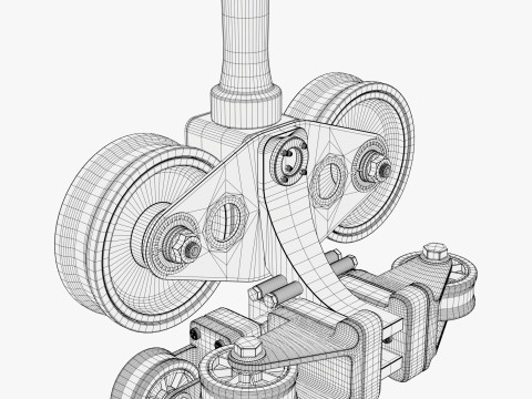 Endüstriyel Makaralı Araba Düzeneği M1 3D Model