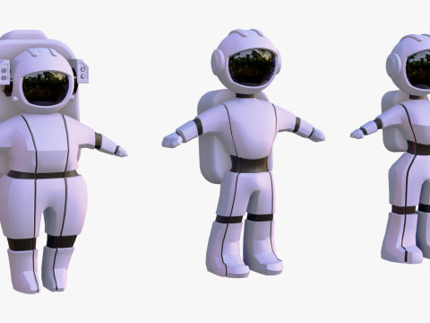 Zestaw znaków stylizowanego astronauty kosmicznego M1 Model 3D