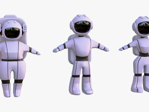 Zestaw znaków stylizowanego astronauty kosmicznego M1 Model 3D