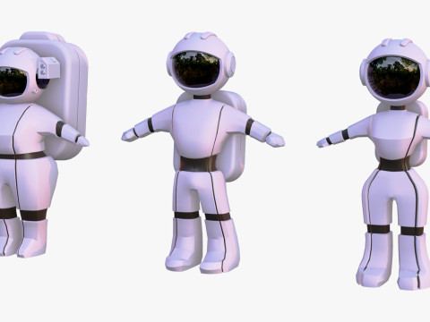 Zestaw znaków stylizowanego astronauty kosmicznego M1 Model 3D