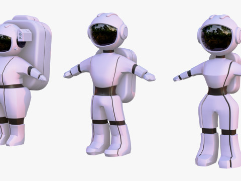 Zestaw znaków stylizowanego astronauty kosmicznego M1 Model 3D