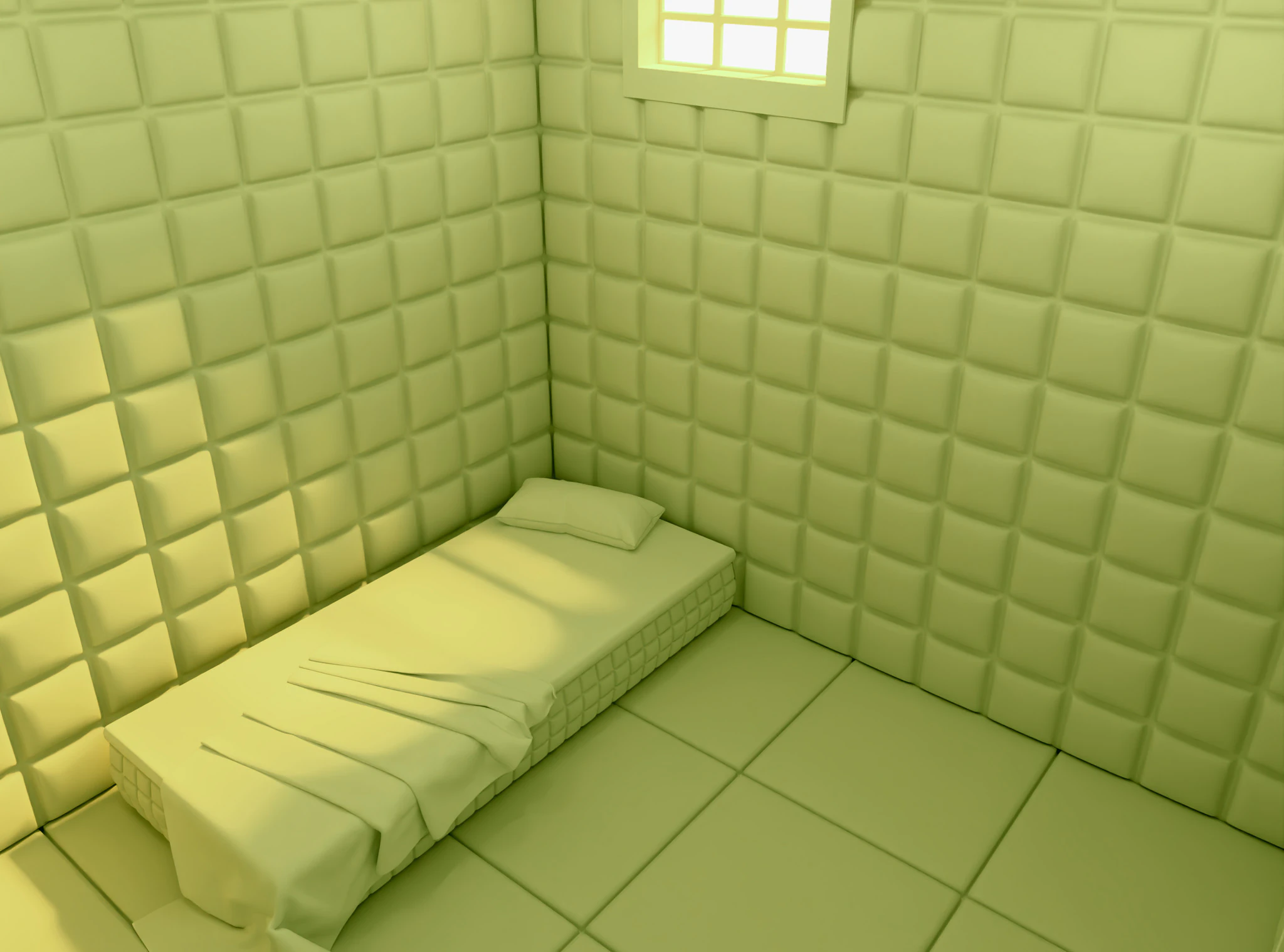 Mental Hospital Padded Room M1 3D Model .c4d .max .obj .3ds .fbx .stl .blend 