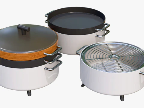 Electric Tabletop Cooker Grill M1 3D Model