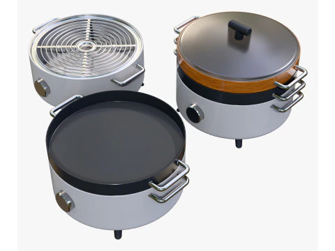 Electric Tabletop Cooker Grill M1 3D Model