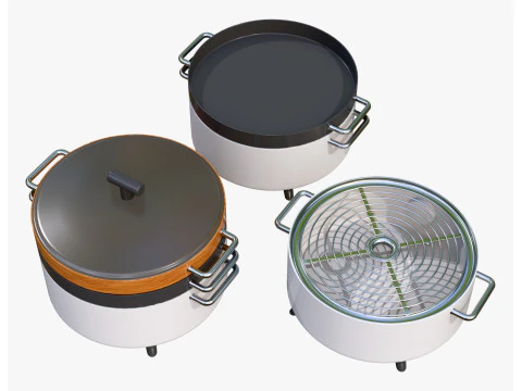 Electric Tabletop Cooker Grill M1 3D Model