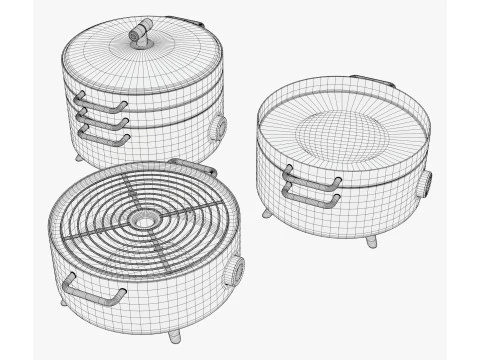 Electric Tabletop Cooker Grill M1 3D Model