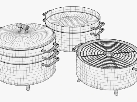 Electric Tabletop Cooker Grill M1 3D Model