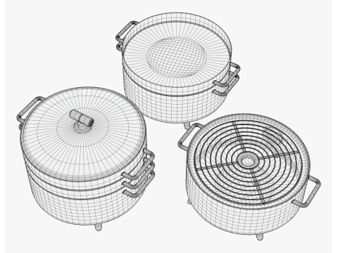 Electric Tabletop Cooker Grill M1 3D Model