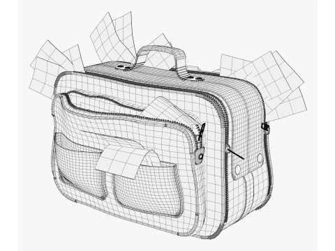 Money Bag with Cash M1 3D Model