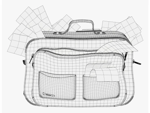 Money Bag with Cash M1 3D Model