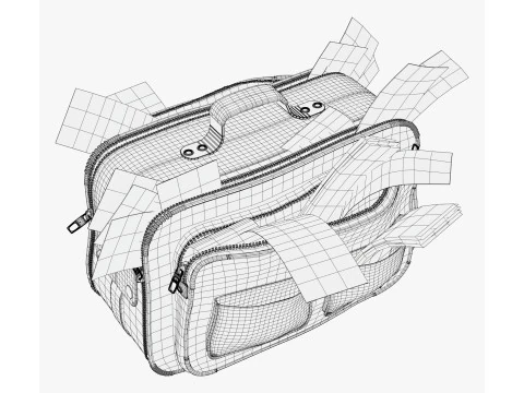 Money Bag with Cash M1 3D Model