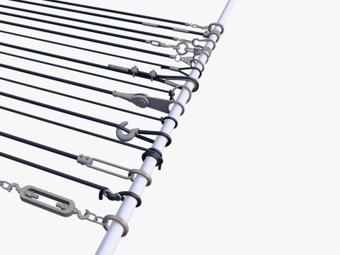 ケーブル固定具セット M1 3Dモデル