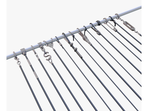 Conjunto de dispositivos de fixa&ccedil;&atilde;o de cabos M1 Modelo 3D