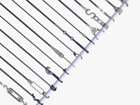 Conjunto de dispositivos de fixa&ccedil;&atilde;o de cabos M1 Modelo 3D