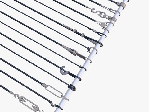 Conjunto de dispositivos de fixa&ccedil;&atilde;o de cabos M1 Modelo 3D