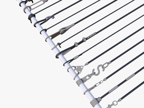 Conjunto de dispositivos de fixa&ccedil;&atilde;o de cabos M1 Modelo 3D