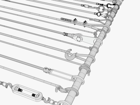 Conjunto de dispositivos de fixa&ccedil;&atilde;o de cabos M1 Modelo 3D