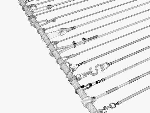 Conjunto de dispositivos de fixa&ccedil;&atilde;o de cabos M1 Modelo 3D