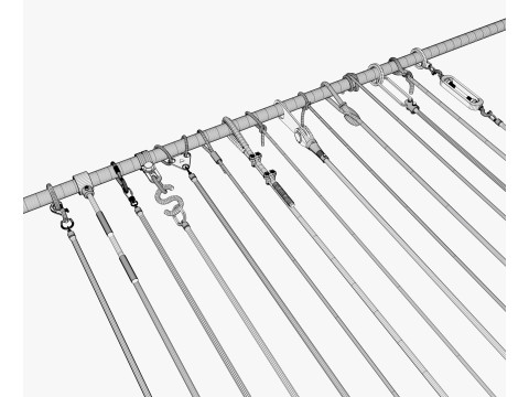 Conjunto de dispositivos de fixa&ccedil;&atilde;o de cabos M1 Modelo 3D