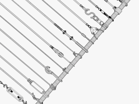 Conjunto de dispositivos de fixa&ccedil;&atilde;o de cabos M1 Modelo 3D