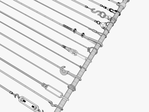 Conjunto de dispositivos de fixa&ccedil;&atilde;o de cabos M1 Modelo 3D