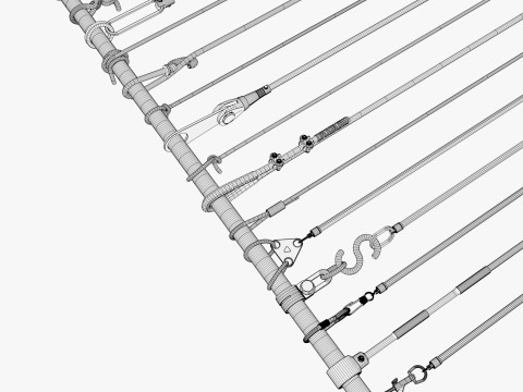 Conjunto de dispositivos de fixa&ccedil;&atilde;o de cabos M1 Modelo 3D
