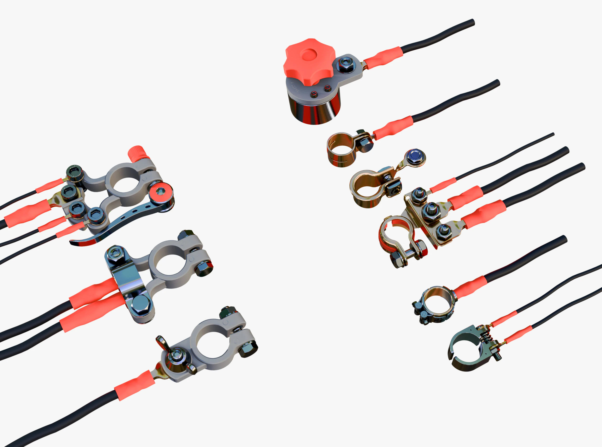 Set di morsetti per terminali della batteria M1 Modello 3D .c4d .max .obj .3ds .fbx .stl .blend 