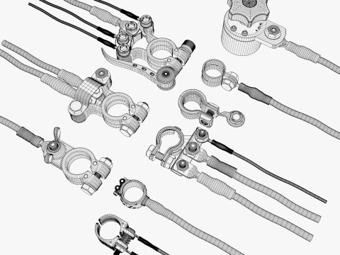 Set di morsetti per terminali della batteria M1 Modello 3D