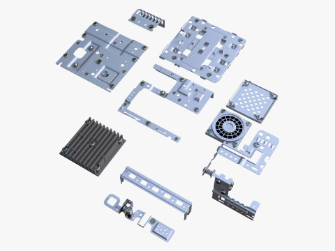 Детали монтажной рамы шасси M1 3D Модель