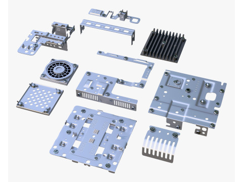 Pièces de cadre de montage sur châssis M1 Modèle 3D