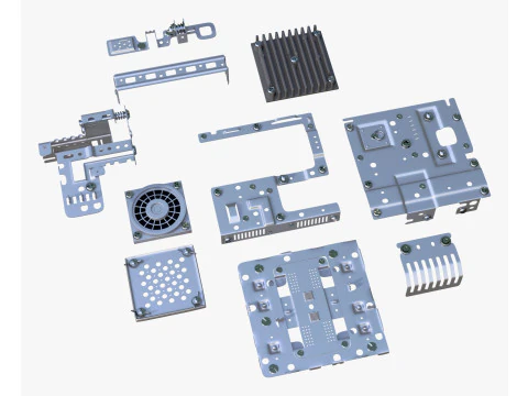 Parti del telaio di montaggio sul telaio M1 Modello 3D