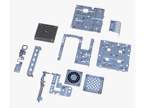 Pièces de cadre de montage sur châssis M1 Modèle 3D