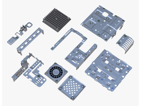 Parti del telaio di montaggio sul telaio M1 Modello 3D