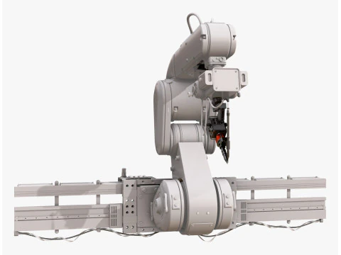 Bra&ccedil;o Rob&oacute;tico Industrial com Trilho Linear M1 Modelo 3D