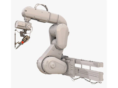 Bra&ccedil;o Rob&oacute;tico Industrial com Trilho Linear M1 Modelo 3D