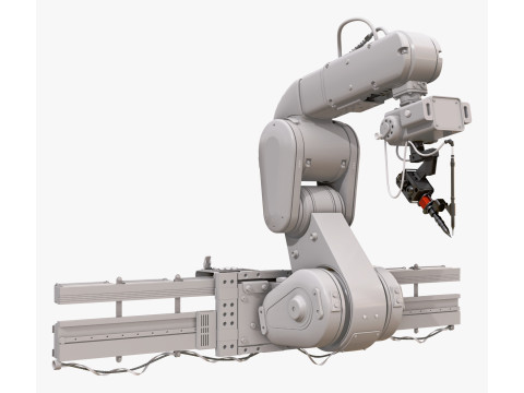 선형 레일 M1을 갖춘 산업용 로봇 팔 3D 모델