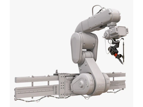 Bra&ccedil;o Rob&oacute;tico Industrial com Trilho Linear M1 Modelo 3D